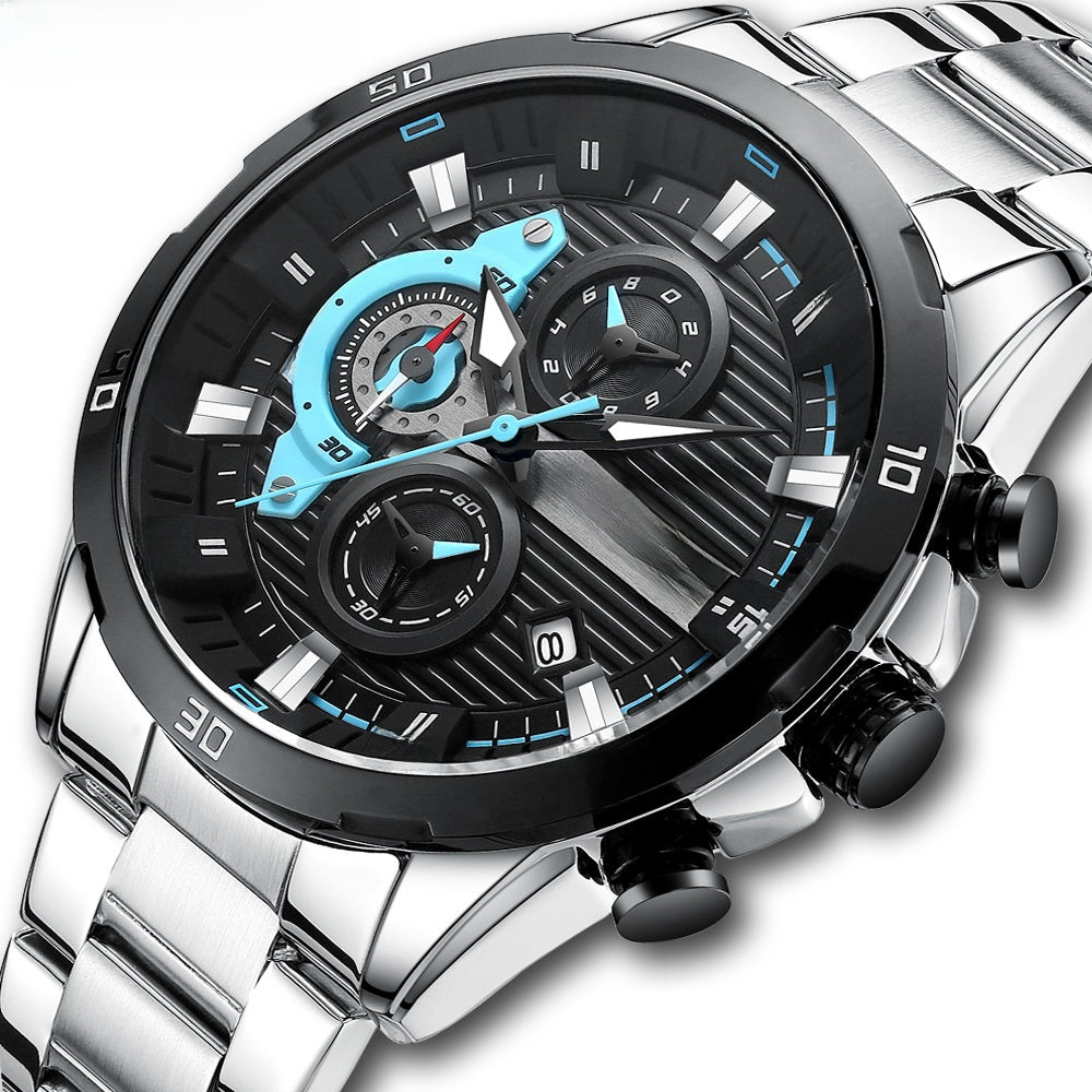 Curren Mens Business Quartz Watch Calendar Steel Band