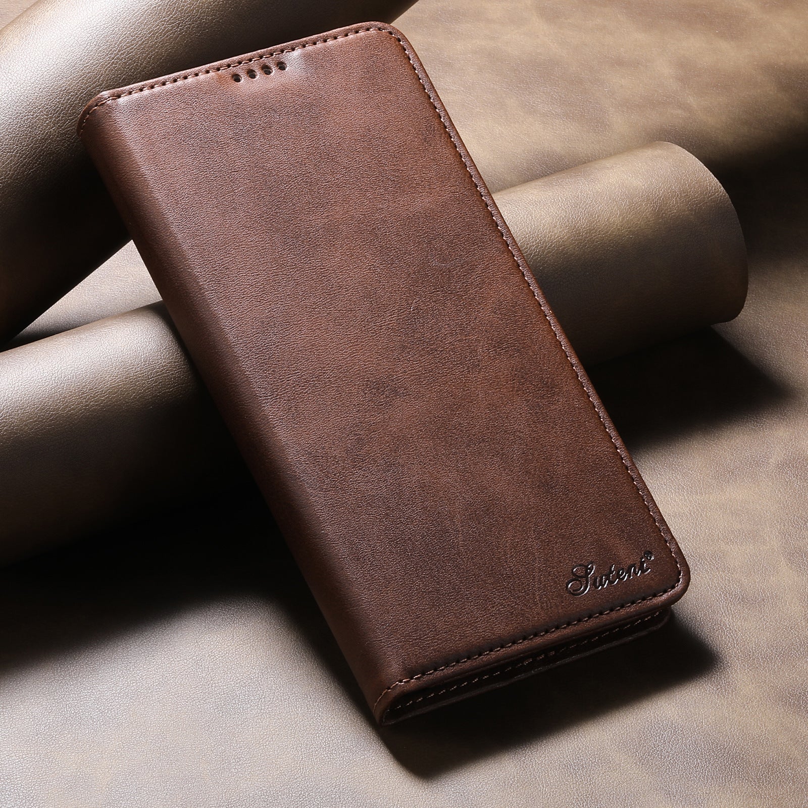 Funda magnética de cuero para teléfono Samsung Galaxy