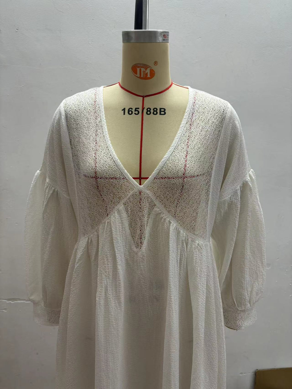 Lace Cut Out Splicing Loose Long Sleeve Dress