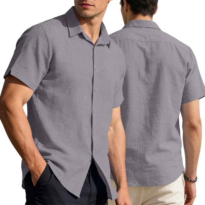 Mens Short Sleeve Lapel Shirt