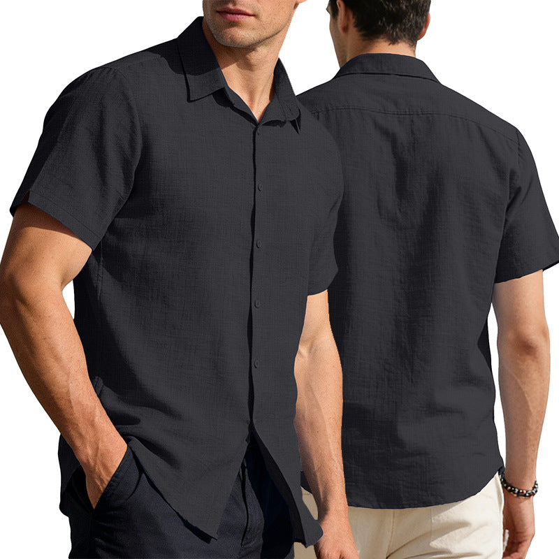 Mens Short Sleeve Lapel Shirt