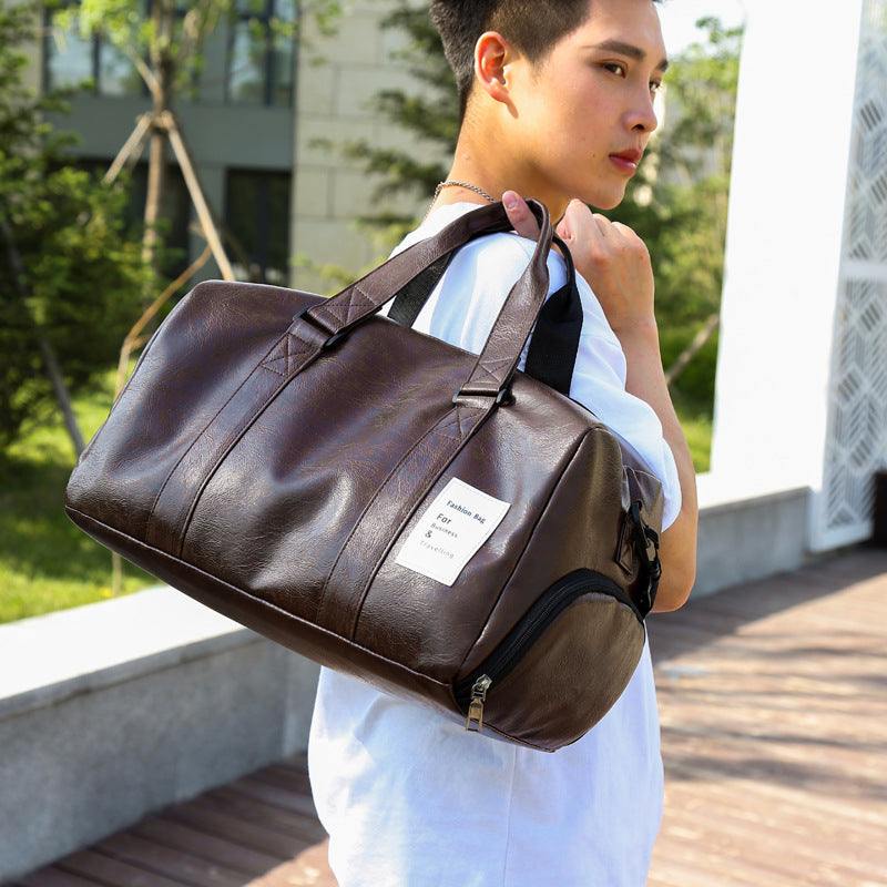PU Leather Crossbody Bag with Shoe Compartment