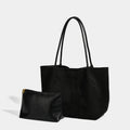 Retro Suede Tote Bag with Matching Pouch