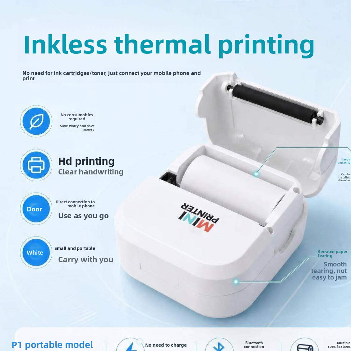 Mini Portable Bluetooth Thermal Printer