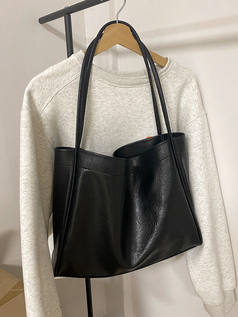 Casual Soft Leather Tote Bag