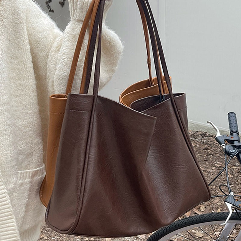 Casual Soft Leather Tote Bag