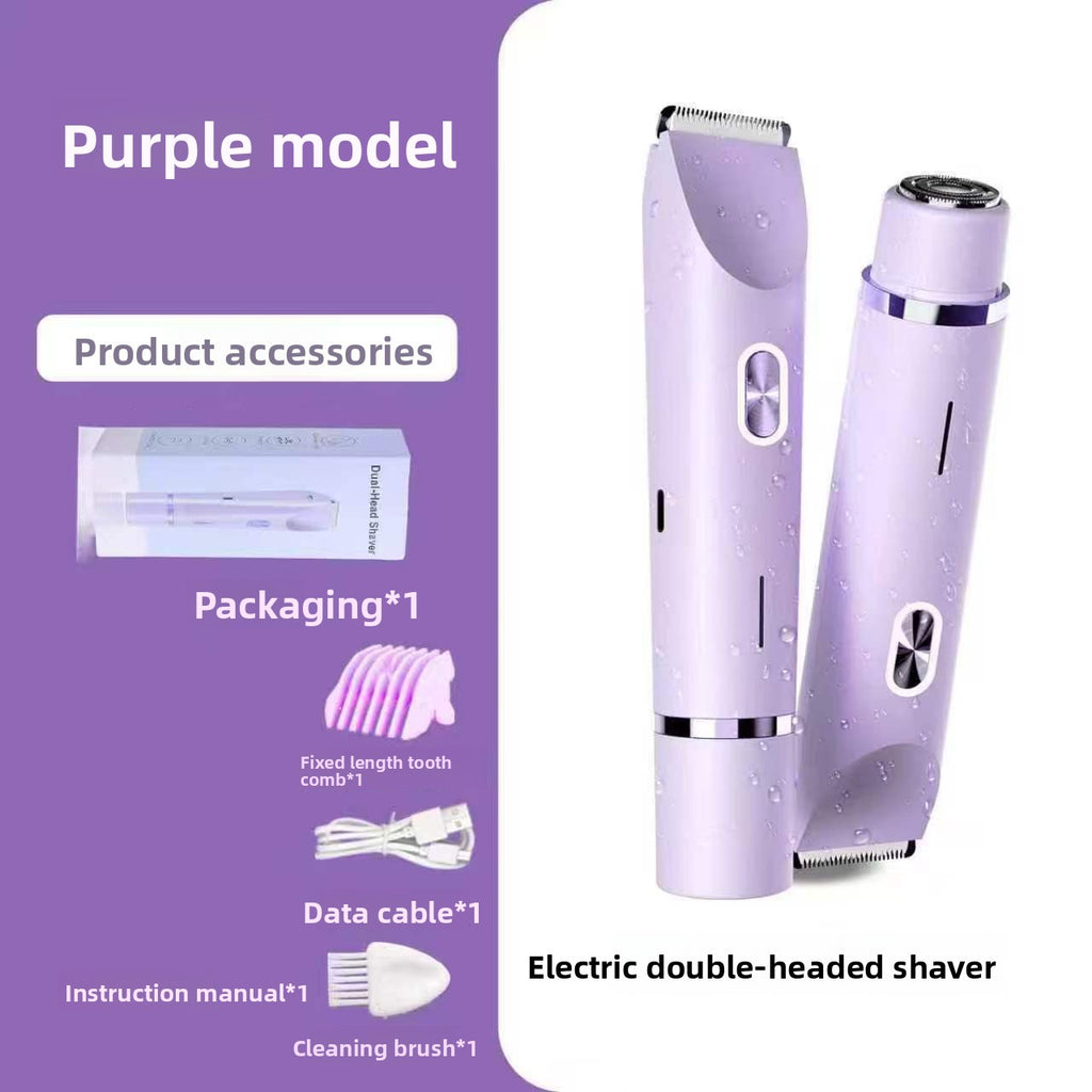 Afeitadora eléctrica recargable de doble cabeza para mujer