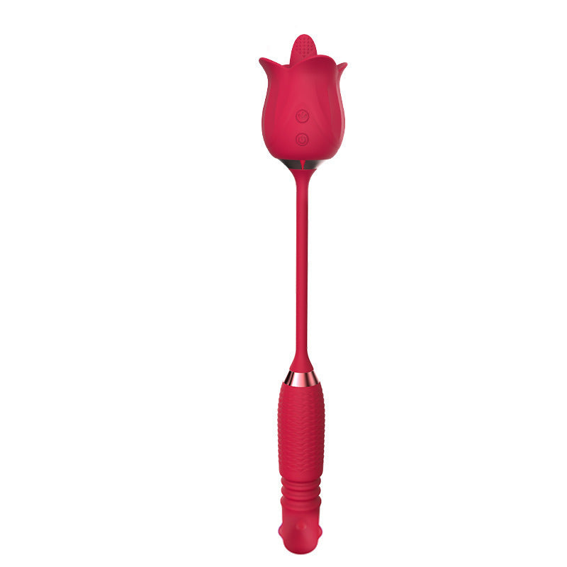 Female masturbation stick tongue licking vibrator female massage stick retractable rotating bead vibrator sex products