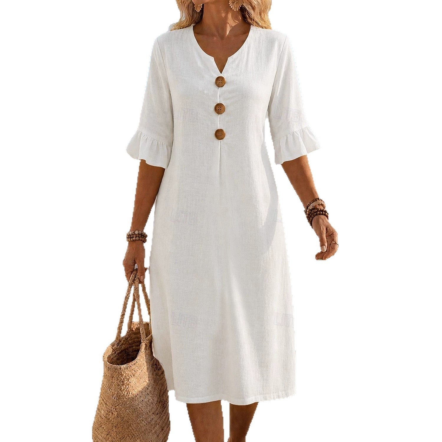 Floral Print Chiffon Maxi Dress with Bell Sleeves