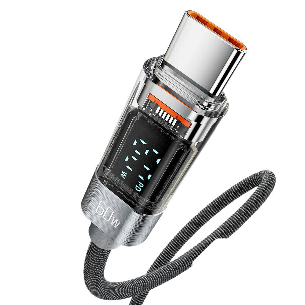 Cable USB-C con pantalla digital transparente Toocki de 60 W