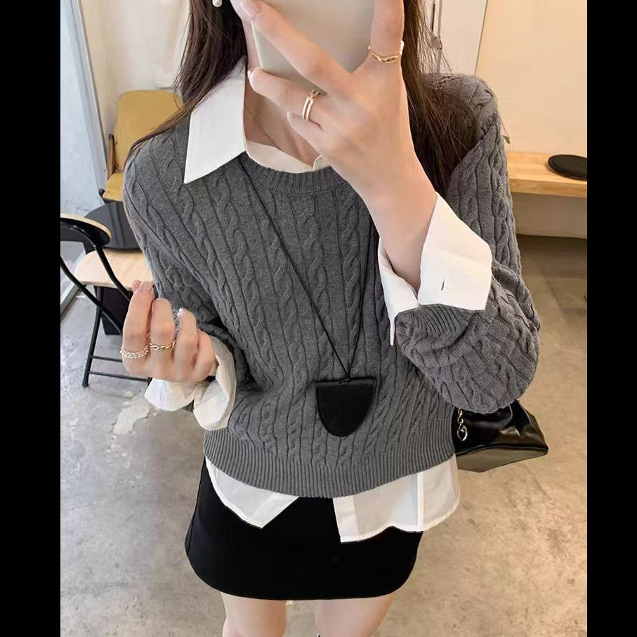 Womens Twist Knit Pullover Sweater