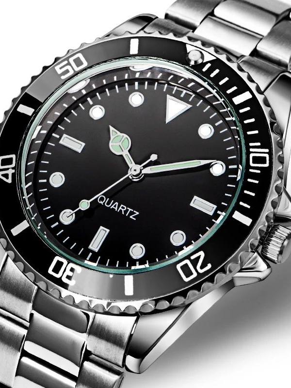 Alloy Steel Quartz Watch with Night Light