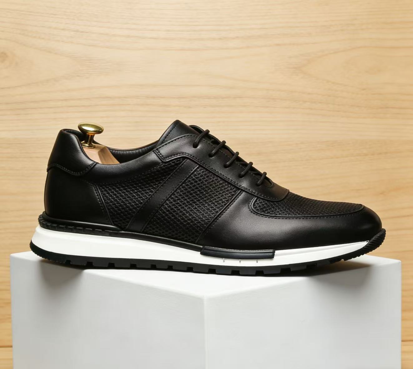 Zapatos de cuero casuales para hombre transpirables antideslizantes