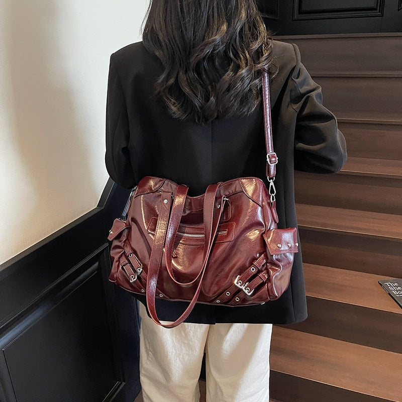 Stylish Motorcycle Tote Bag with Multiple Pockets