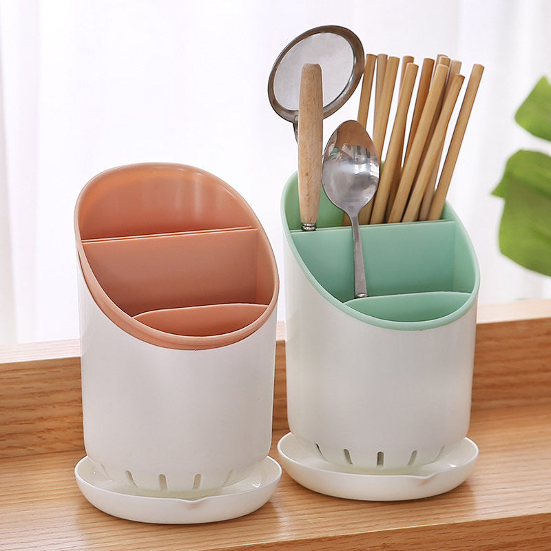 Caja de almacenamiento de utensilios de cocina con drenaje