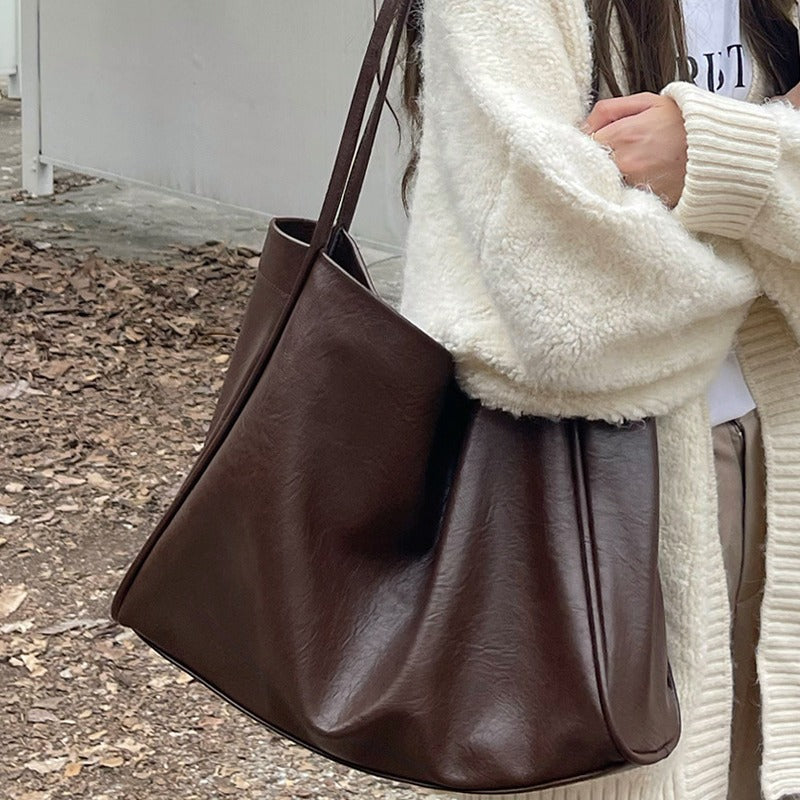 Casual Soft Leather Tote Bag