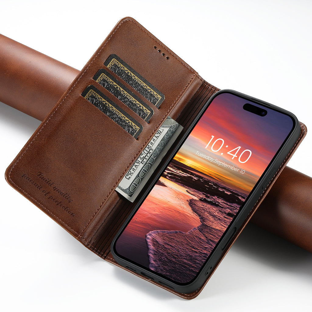 Funda magnética de cuero para teléfono Samsung Galaxy