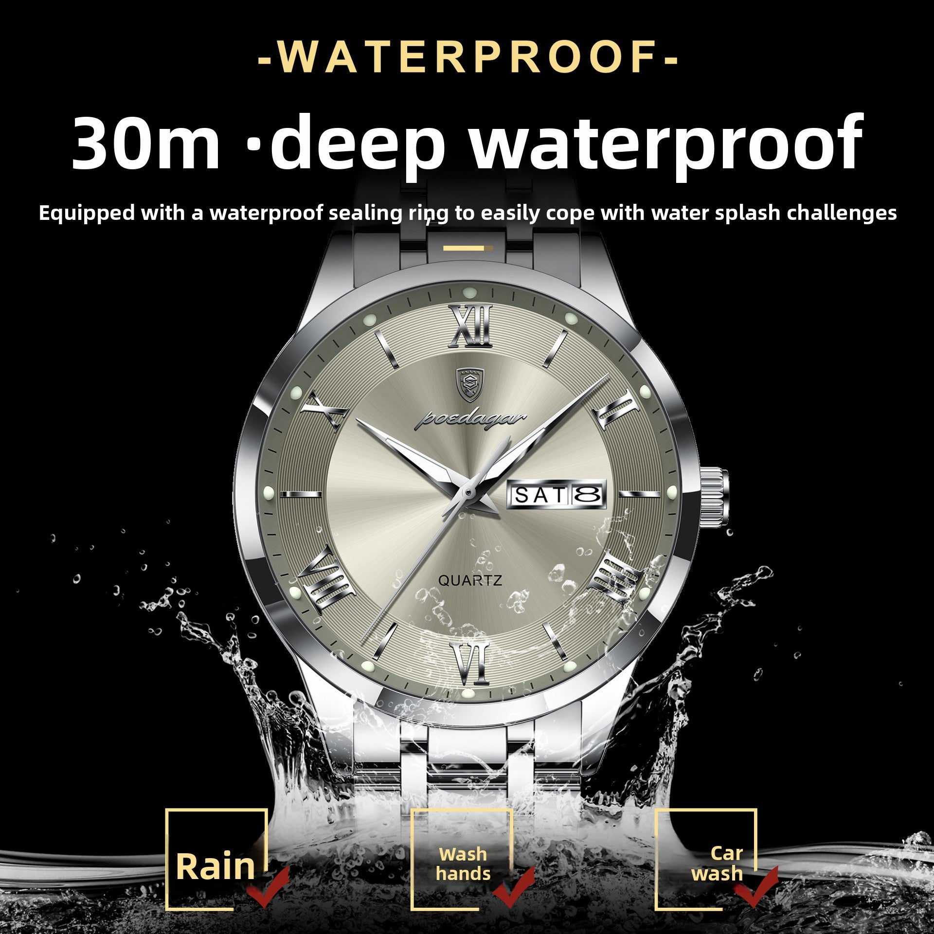Men's Watch Ultra-Thin Business Dual Calendar Quartz Watch