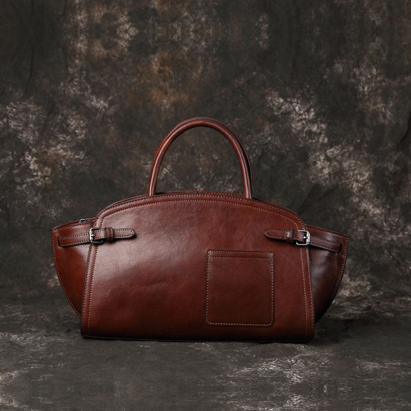 Genuine Leather Retro Boston Bag