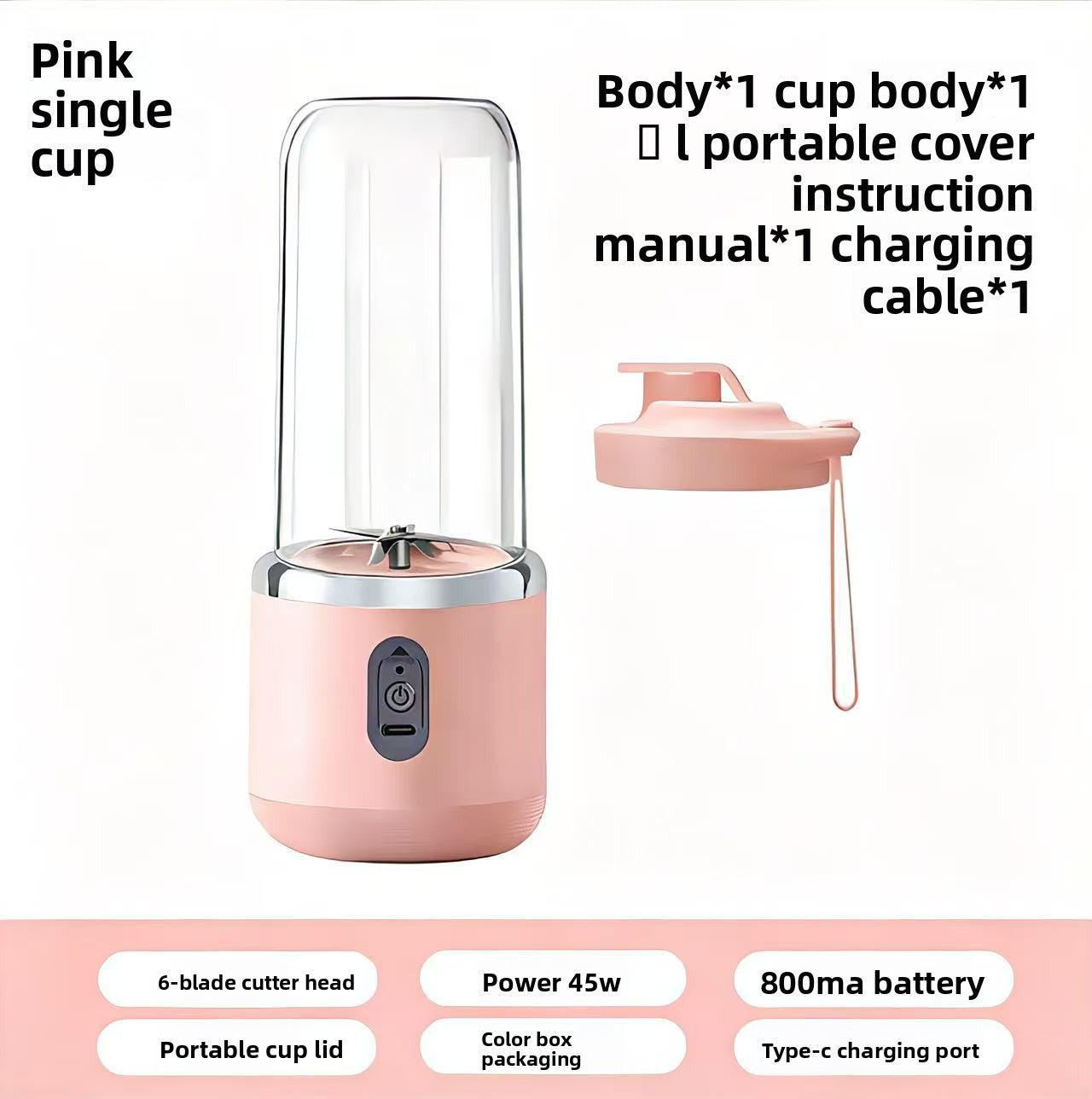 Taza exprimidor recargable portátil con carga USB