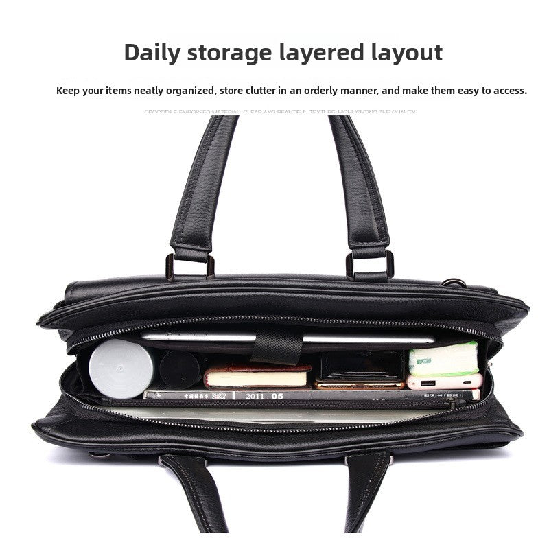 Genuine Leather Waterproof Business Briefcase