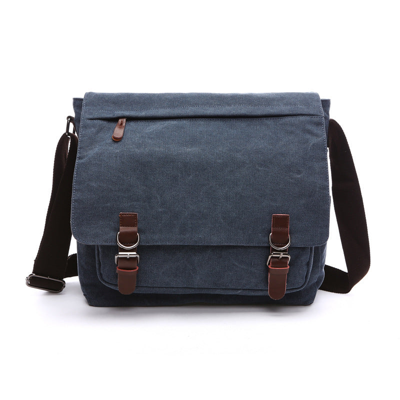 Canvas Messenger Bag with Laptop Compartment