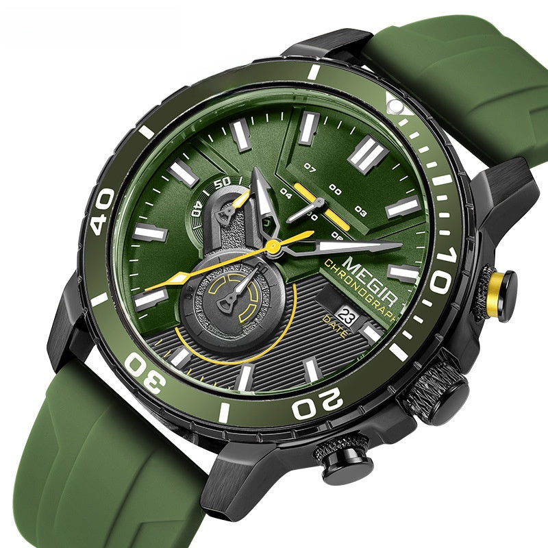 Silicone band men's watch