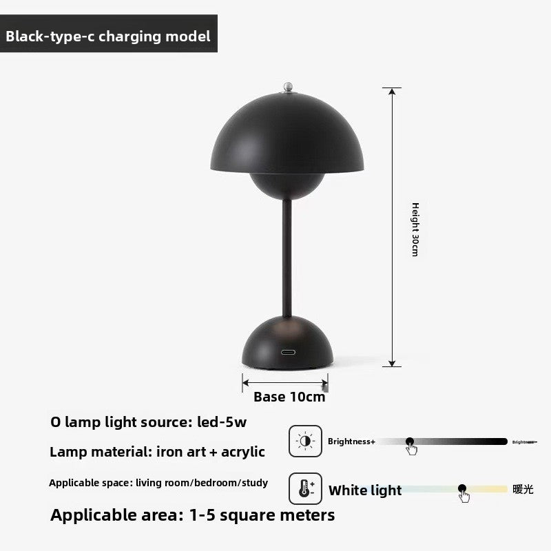 Lámpara de mesa USB Mushroom Atmosphere con control táctil