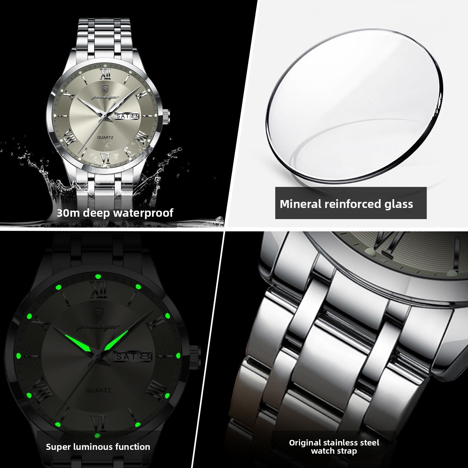 Men's Watch Ultra-Thin Business Dual Calendar Quartz Watch