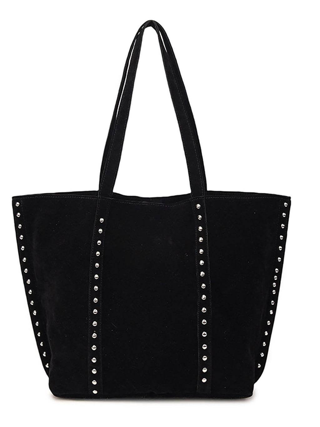 Suede Studded Tote Bag