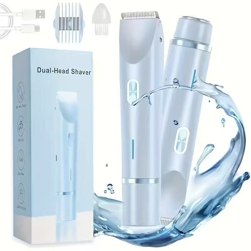 Afeitadora eléctrica recargable de doble cabeza para mujer
