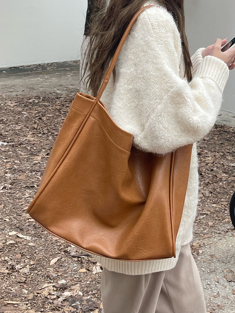 Casual Soft Leather Tote Bag