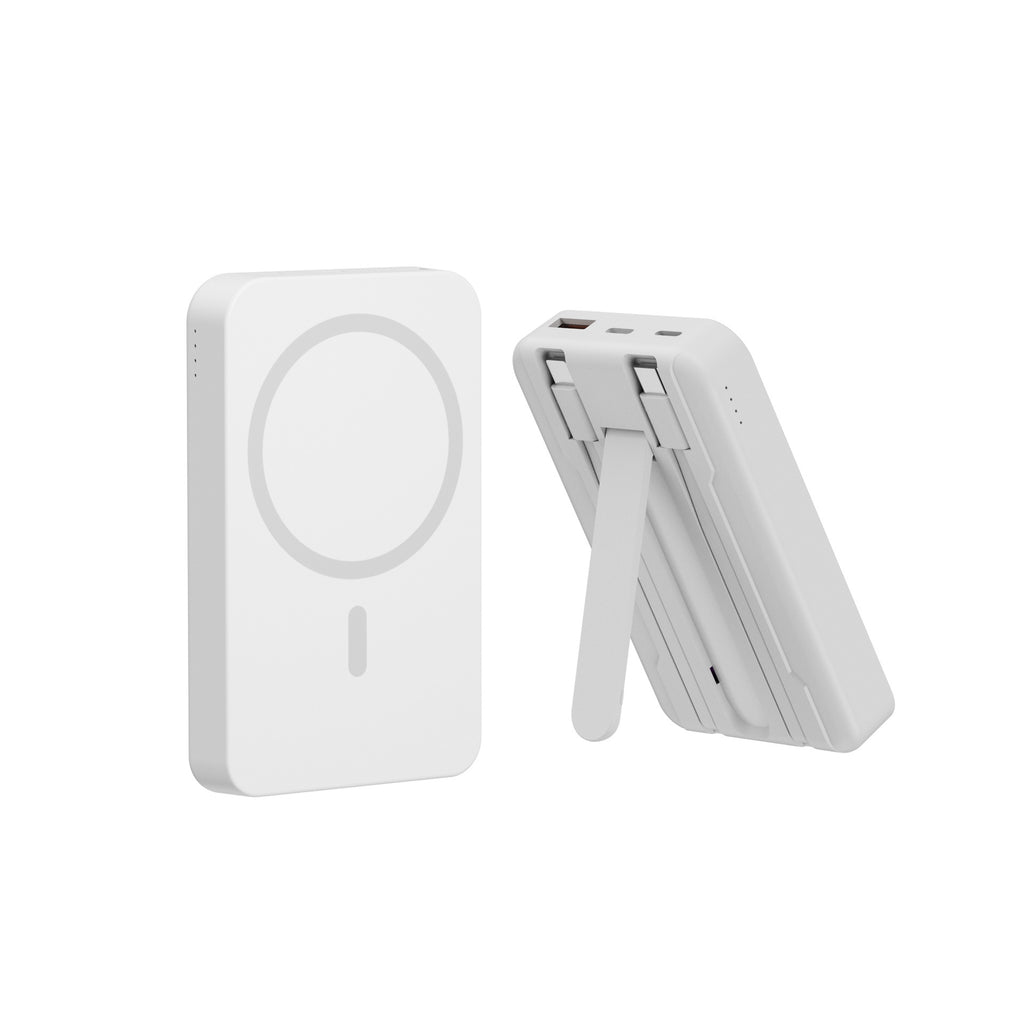 Magnetic charging bank with a built-in cable