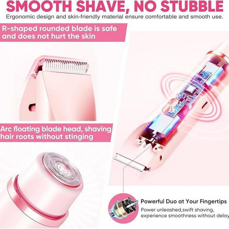 Afeitadora eléctrica recargable de doble cabeza para mujer