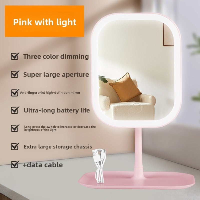 Desktop LED Makeup Mirror with Adjustable Stand