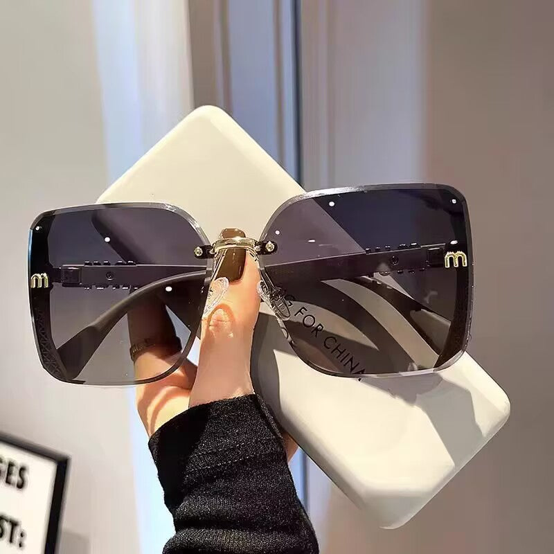 Gafas de sol de marco grande para mujer, gafas de sol cuadradas de moda de alta gama