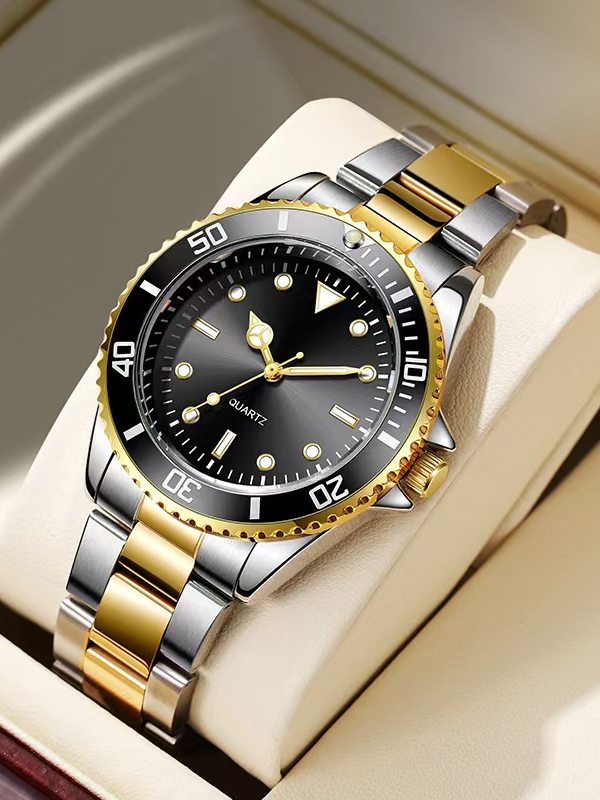 Alloy Steel Quartz Watch with Night Light