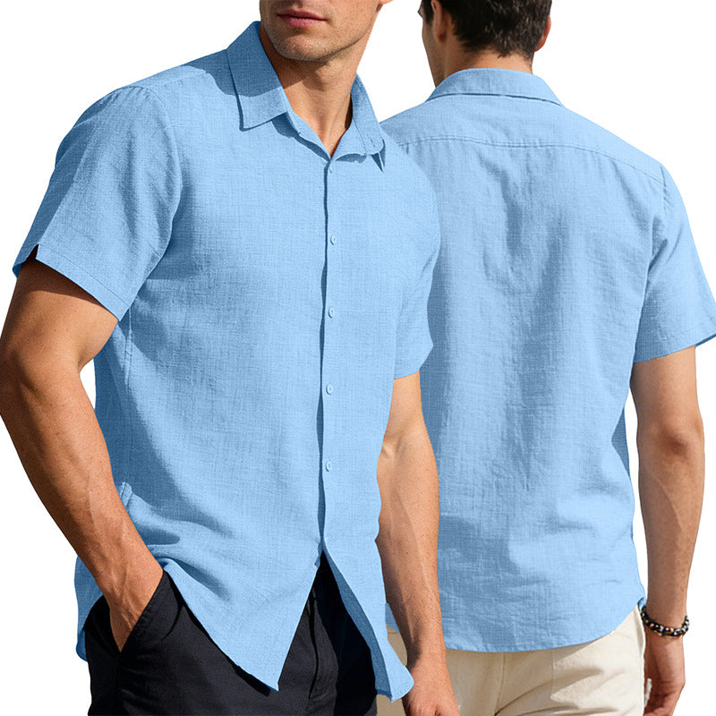 Mens Short Sleeve Lapel Shirt