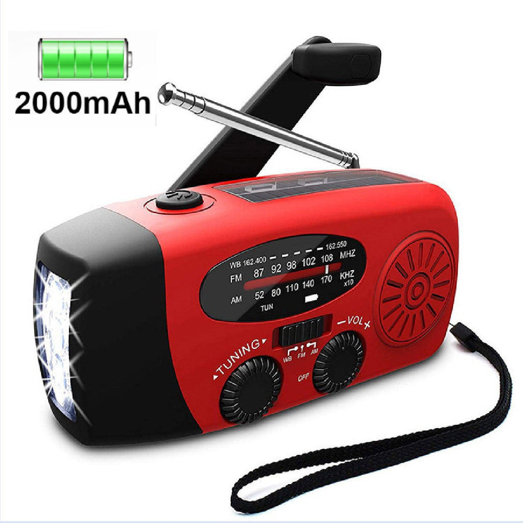 Radio de manivela de emergencia multifuncional con linterna