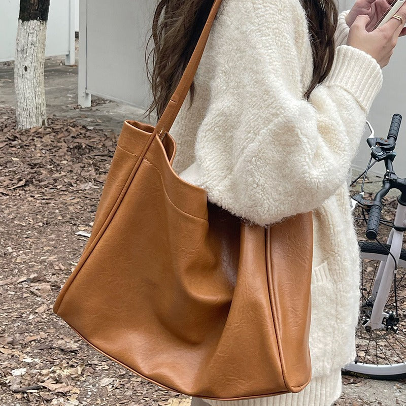 Casual Soft Leather Tote Bag