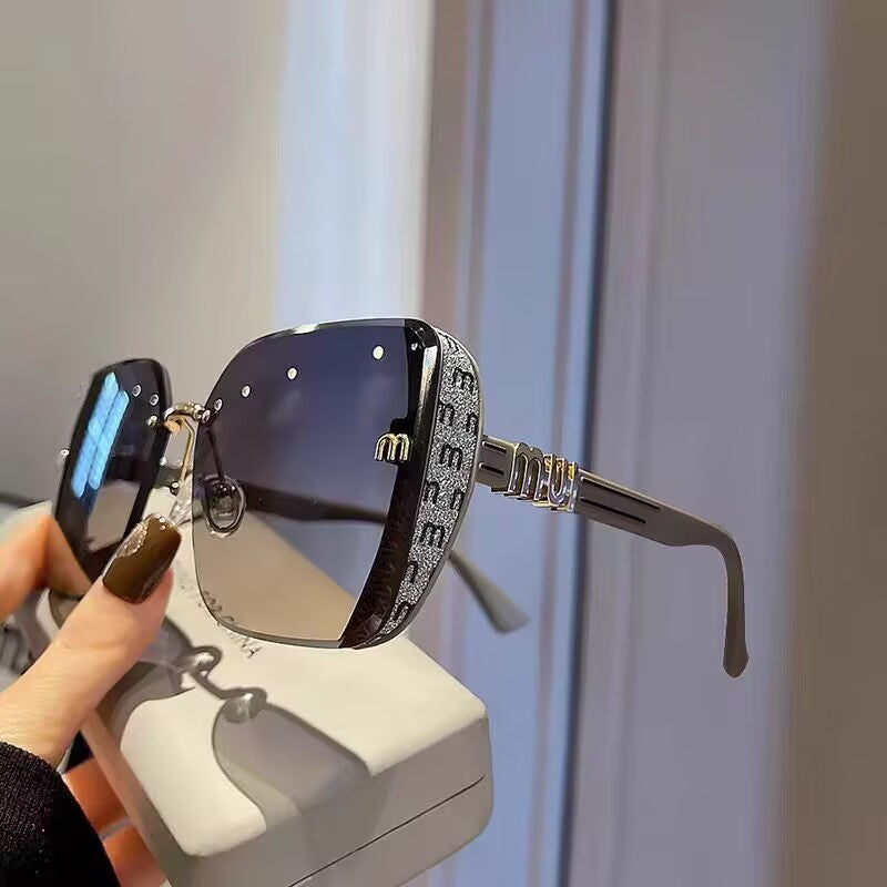 Gafas de sol de marco grande para mujer, gafas de sol cuadradas de moda de alta gama