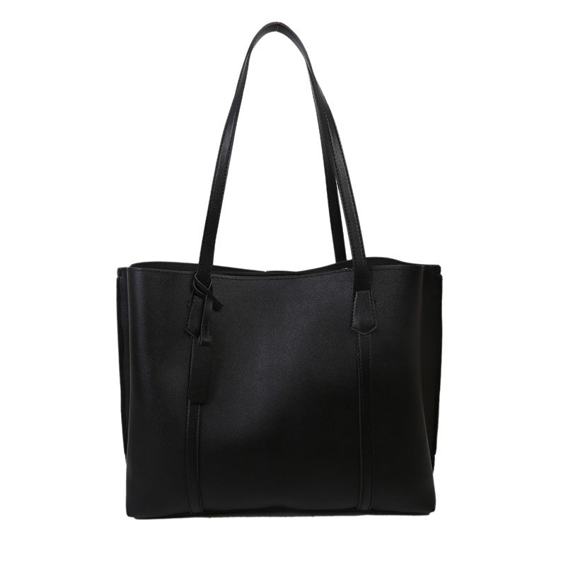Bolso de mano de cuero suave de gran capacidad