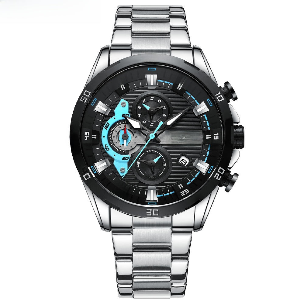 Curren Mens Business Quartz Watch Calendar Steel Band