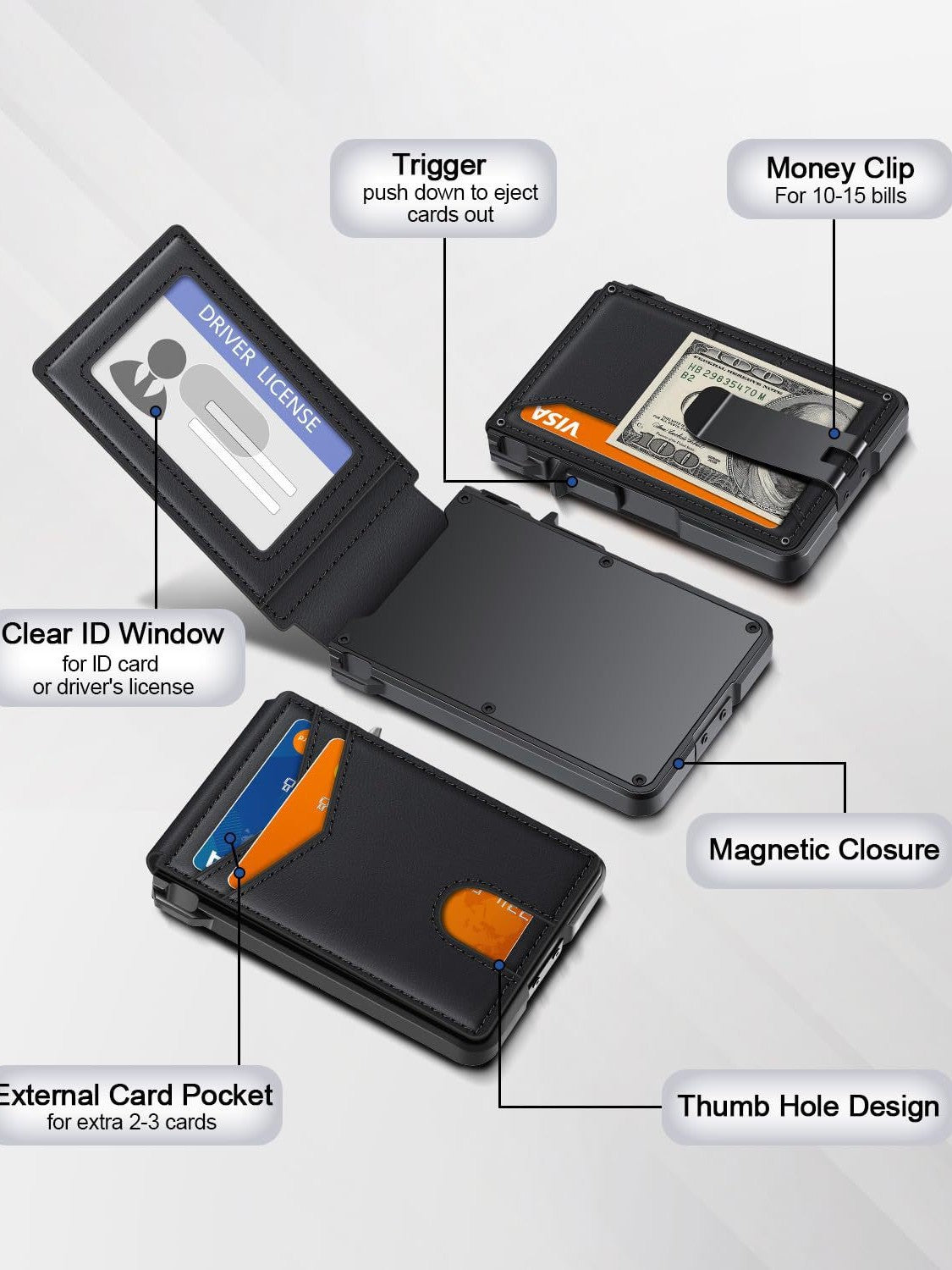 Cartera de metal con tarjetero RFID