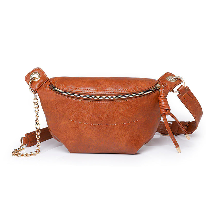 Oval Crossbody Bag with Zipper