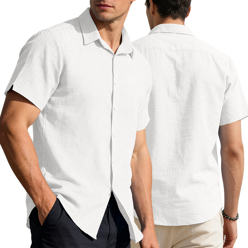 Mens Short Sleeve Lapel Shirt