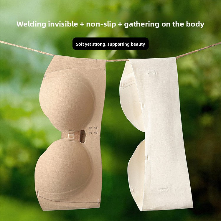 Sujetador push up sin tirantes con cierre frontal