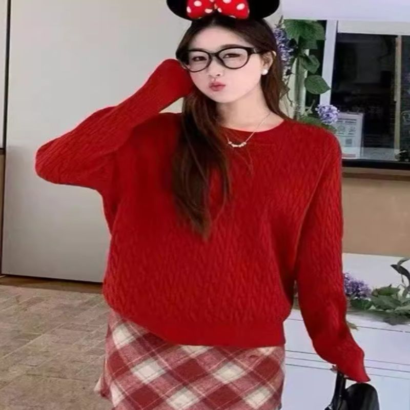 Womens Twist Knit Pullover Sweater