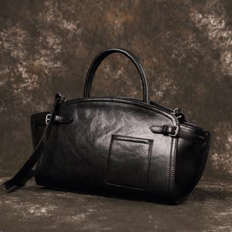 Genuine Leather Retro Boston Bag