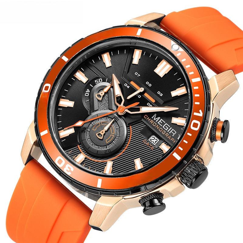 Silicone band men's watch